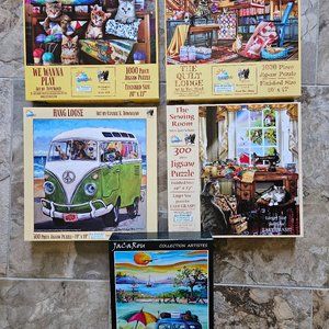 BOX of Jigsaw PUZZLES